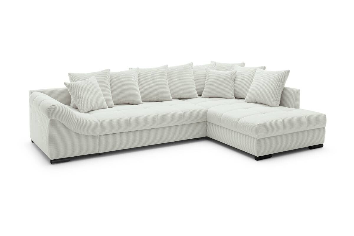 Ecksofa mit Bettfunktion ivory Microfaser B/H/T: ca. 303x88x202 cm