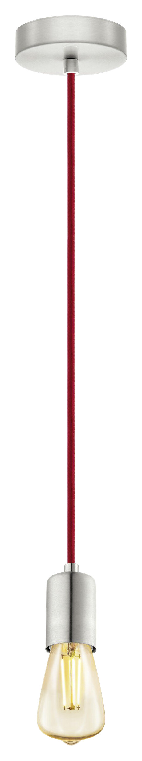 Eglo Pendelleuchte Yorth silber Metall Stahl B/H/L: ca. 10x200x10 cm E27 1 Brennstellen