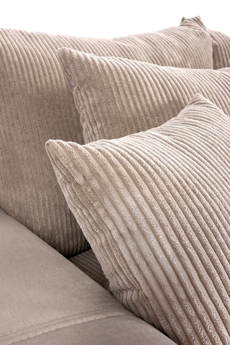 Big Sofa Xantia new 1 beige Velourstoff B/H/T: ca. 318x94x120 cm