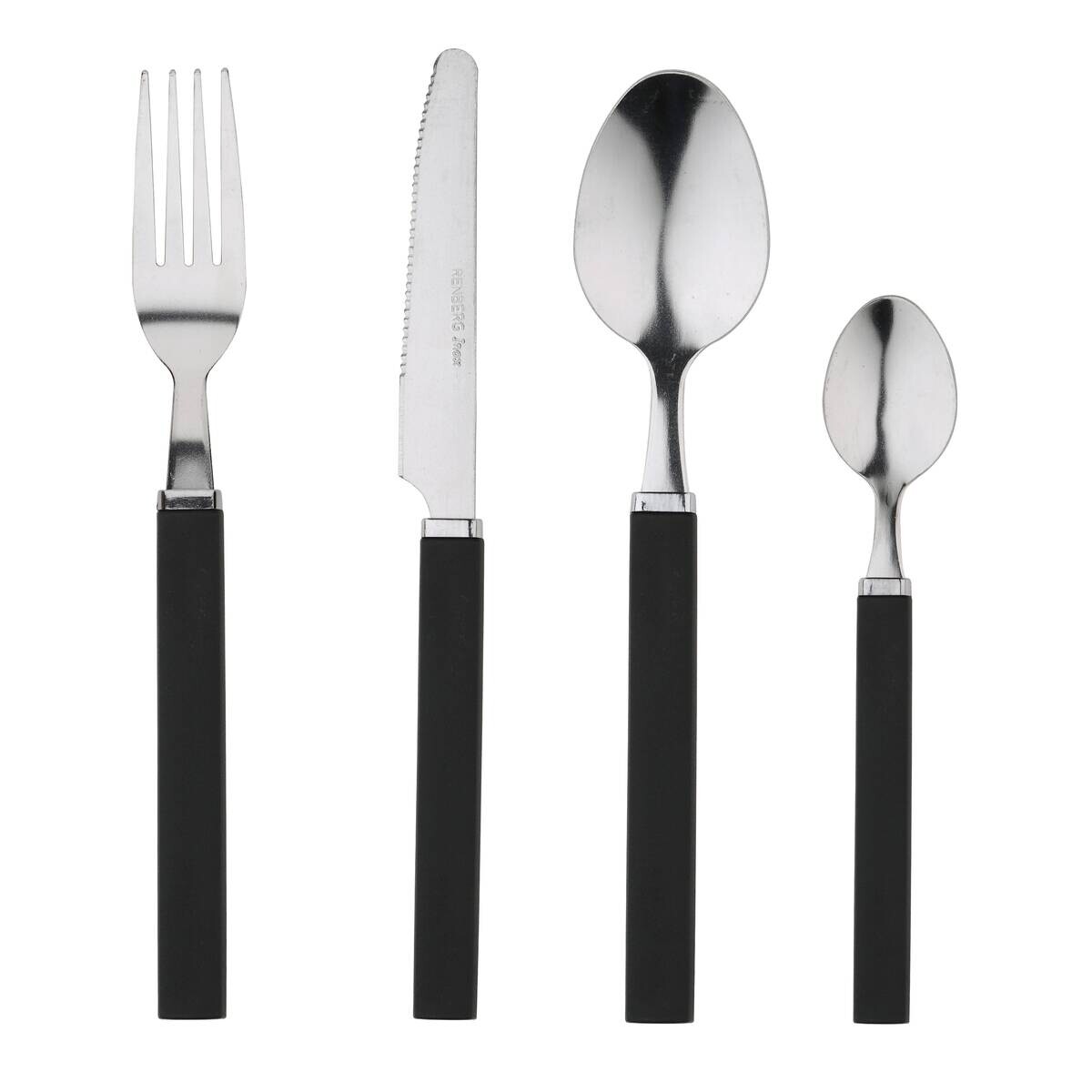 RENBERG Besteckset FUNNY BLACK schwarz Edelstahl 24 tlg.