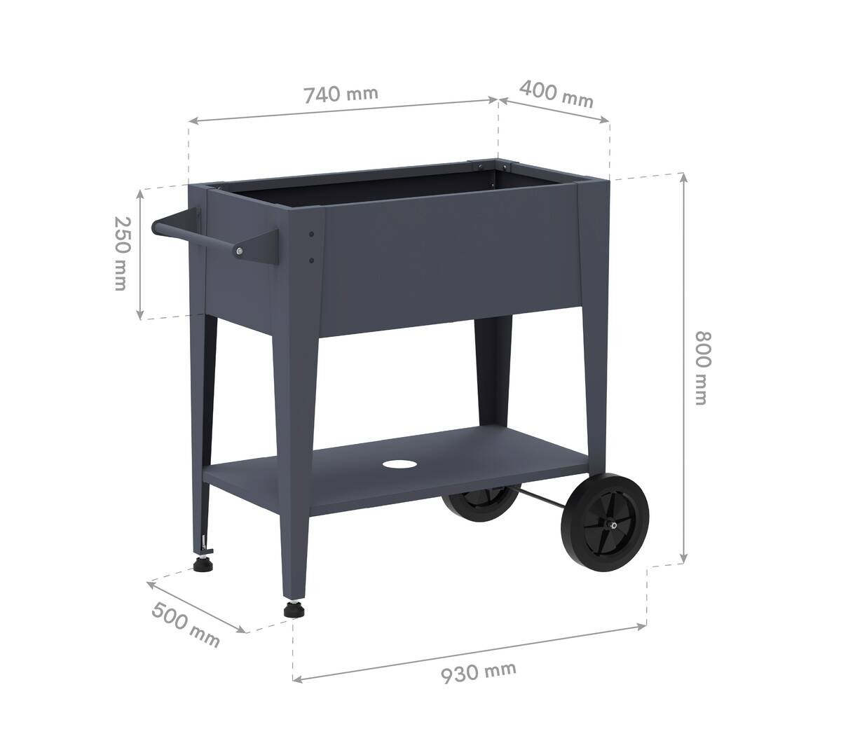 Westmann Hochbeet Mobila anthrazit Stahl B/H/L: ca. 93x80x50 cm