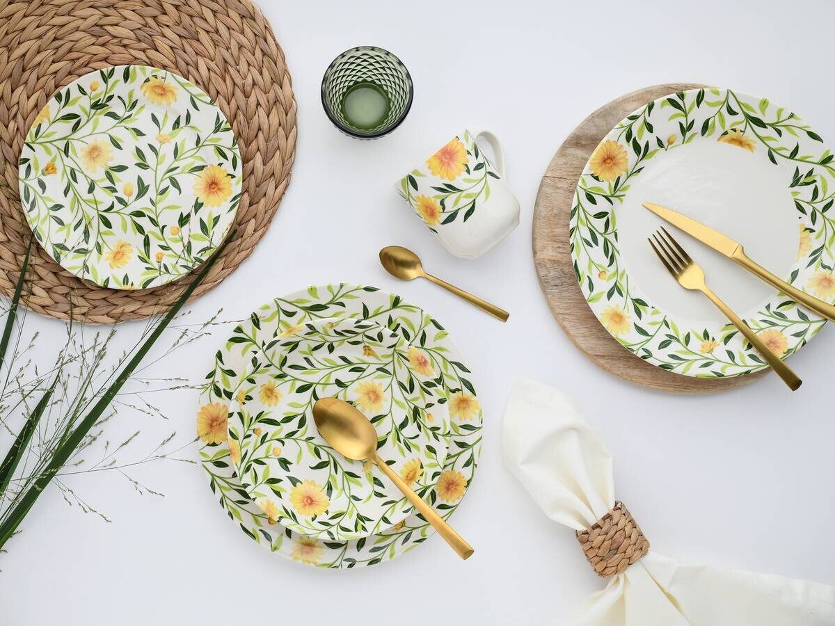 CreaTable Kombiservice Amarilla gelb Steingut 16 tlg.