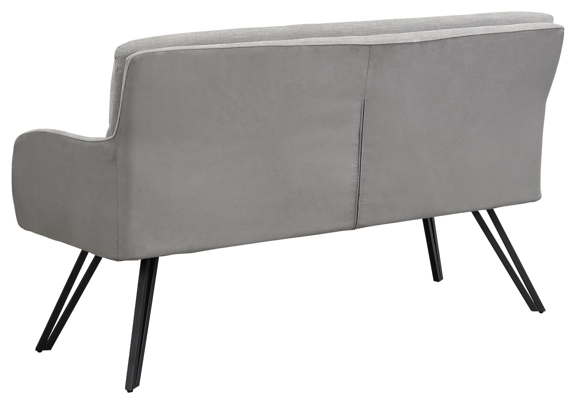 Sitzbank TINO schwarz grau Metall Microfaser B/H/T: ca. 140x94x67 cm