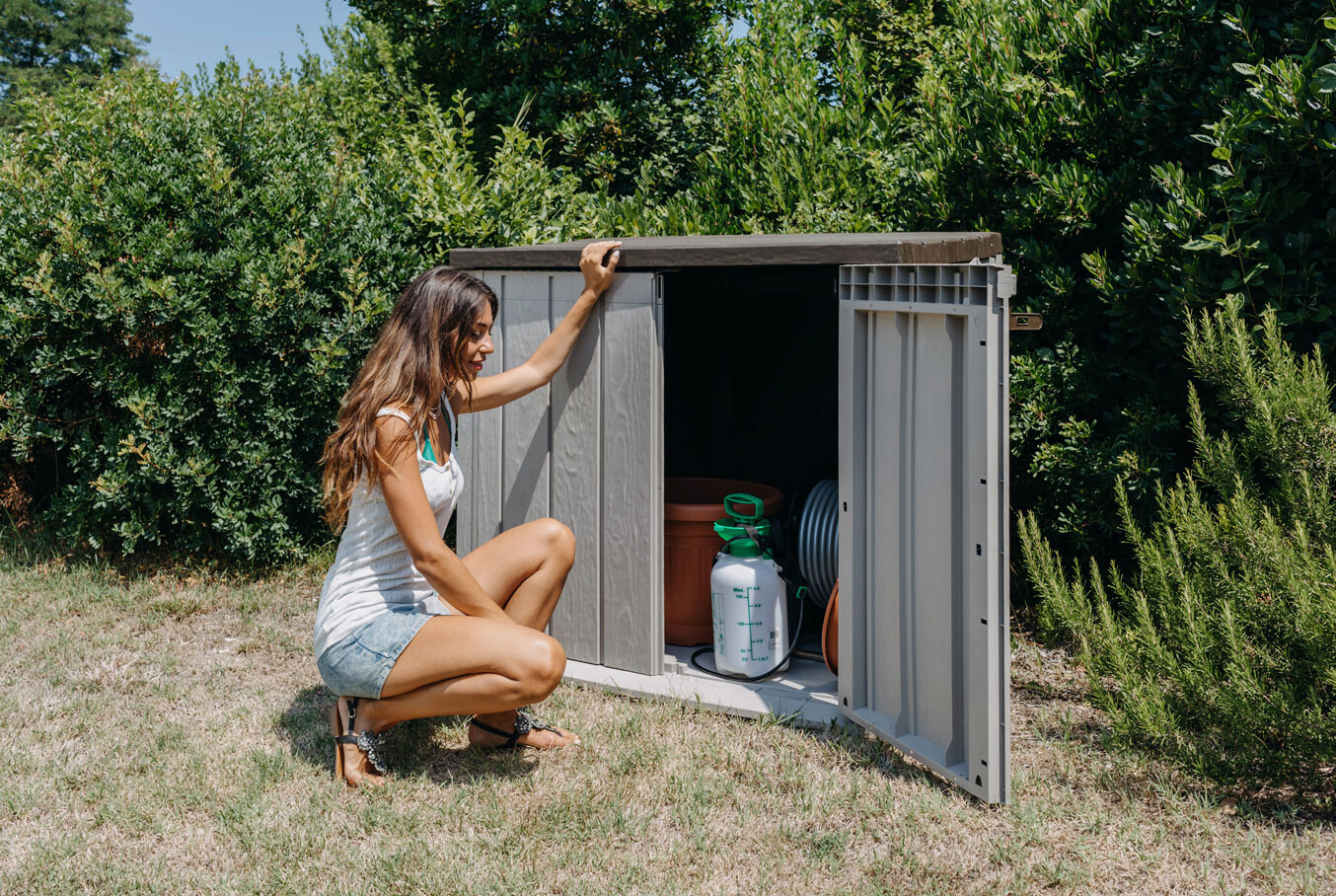 Toomax Mülltonnenbox Stora Way taupe B/H/L: ca. 111x74,5x129,5 cm