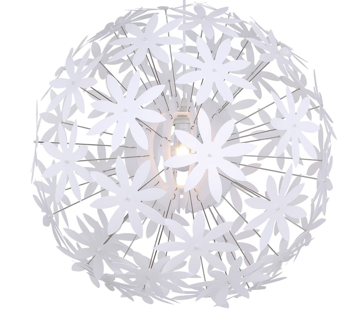 GLOBO Pendelleuchte 15024 weiß Kunststoff H/D: ca. 150x60 cm E27 1 Brennstellen