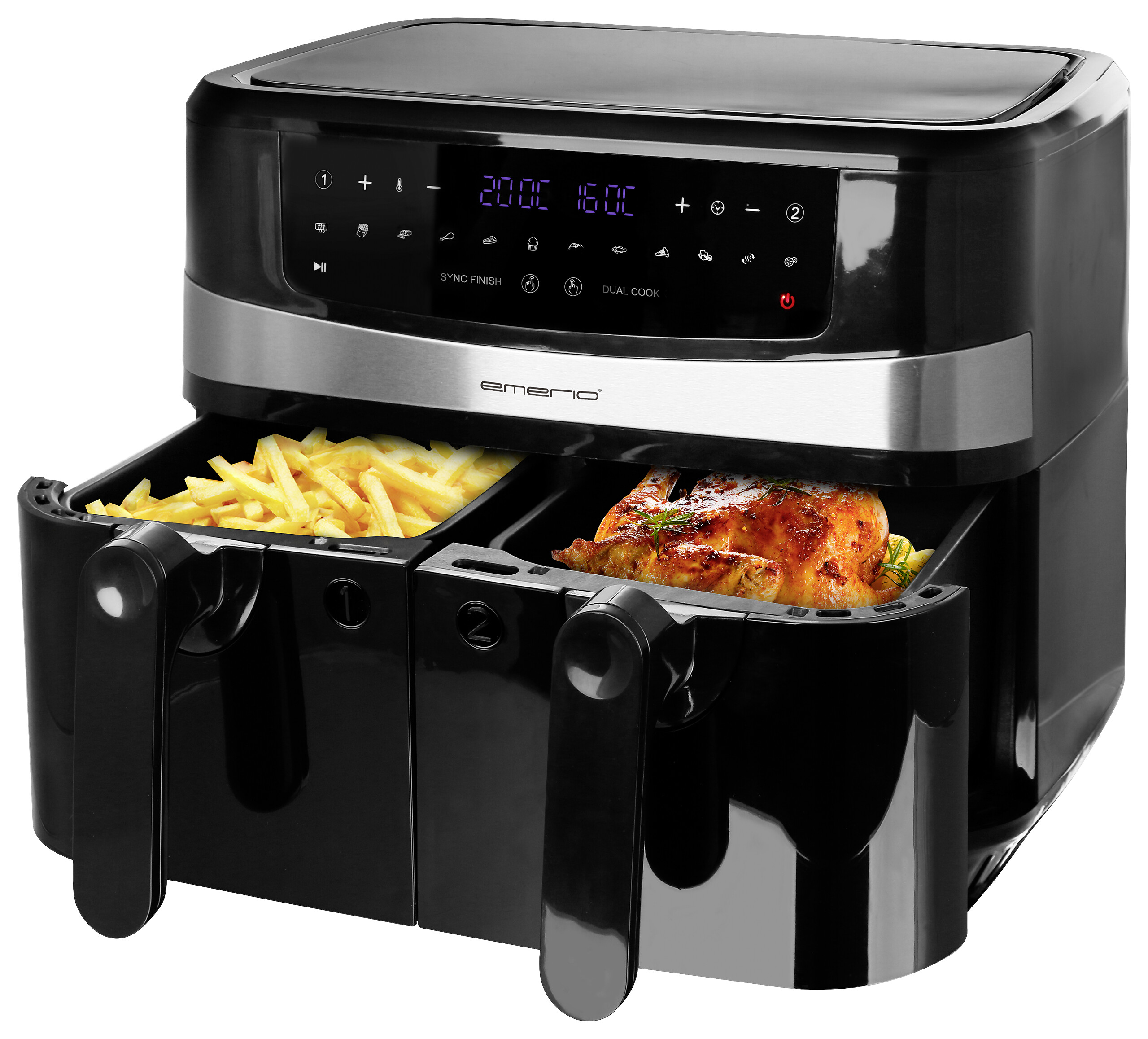 Emerio Heißluftfritteuse  AF-126672.4 schwarz Metall B/H/L: ca. 41x36x45 cm ca. 9 l