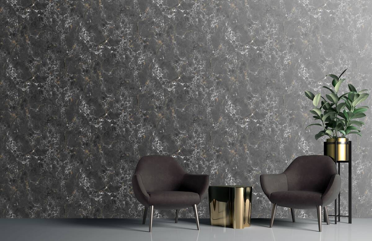 UGEPA Vliestapete Marmoroptik schwarz B/L: ca. 53x1005 cm