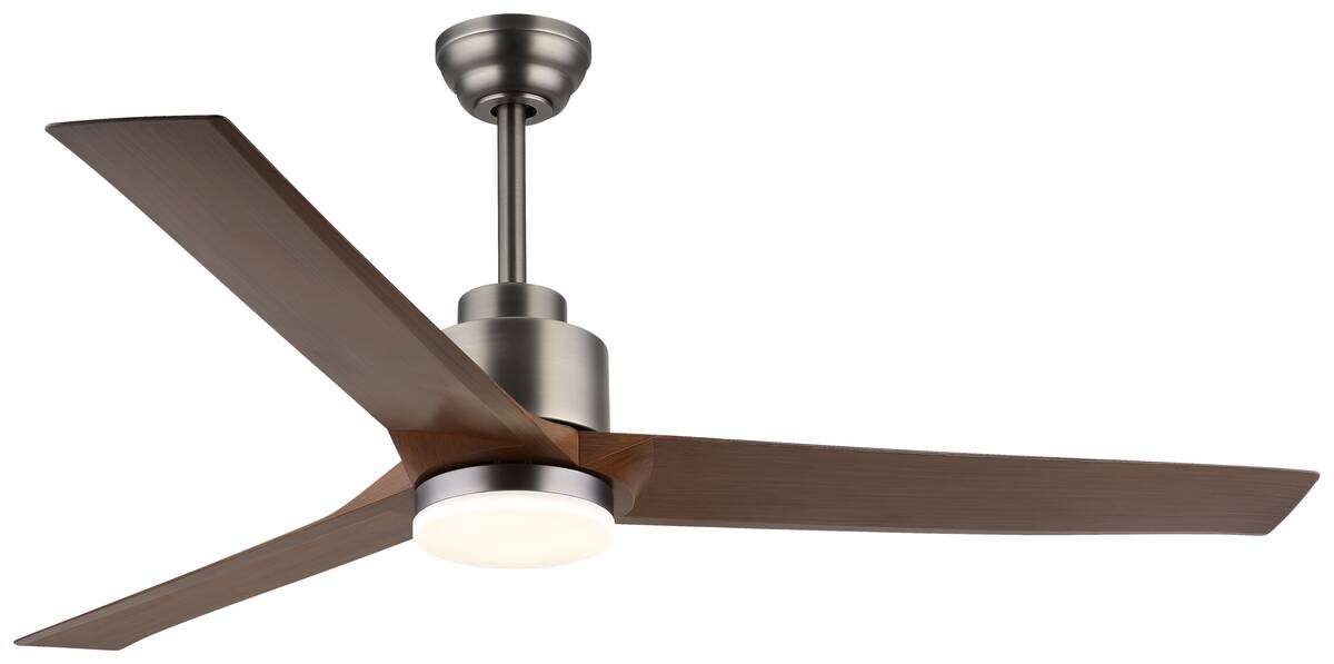 GLOBO LED-Deckenventilator dunkelbraun Opal grau Kunststoff Metall H/D: ca. 48x148 cm 1 Brennstellen