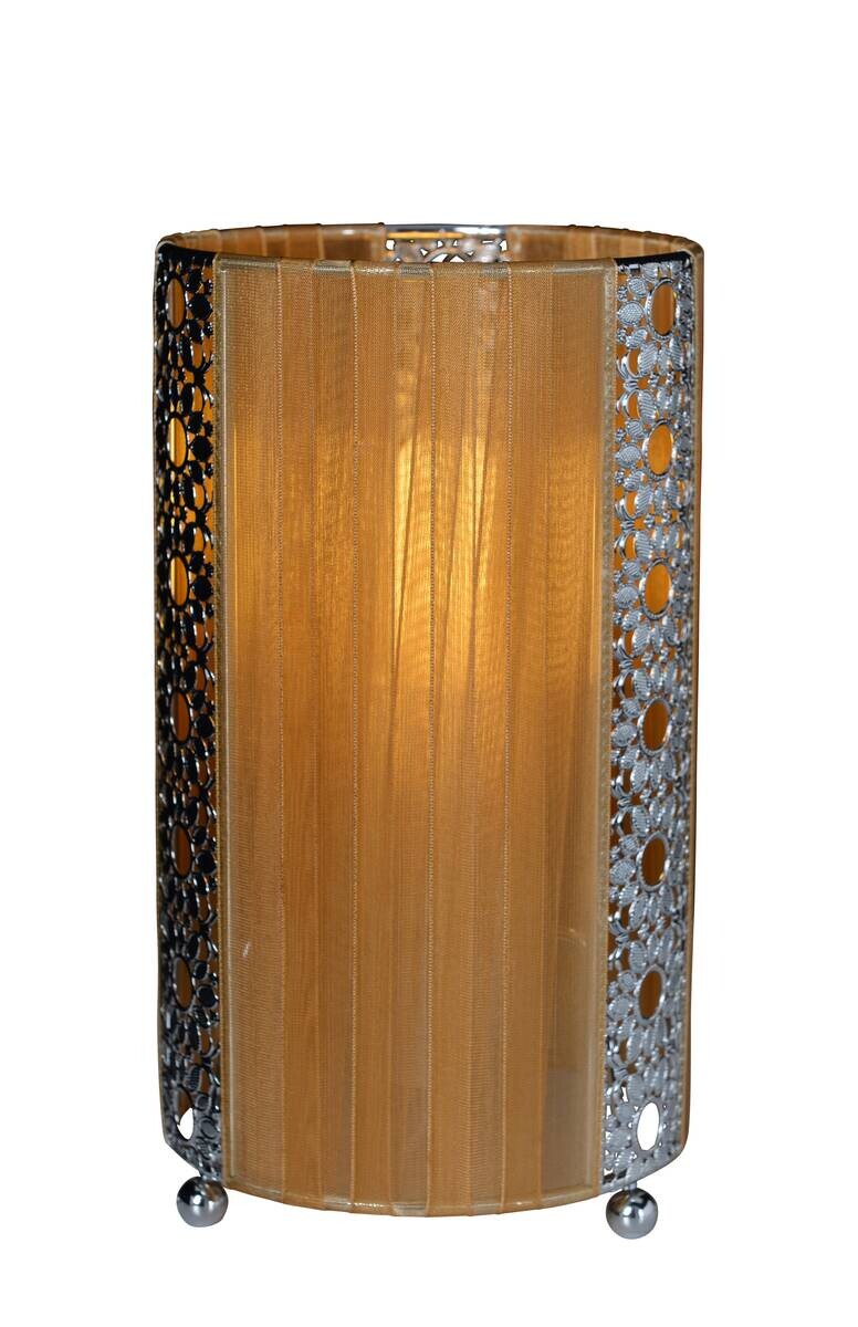 Näve Leuchten Tischleuchte braun Textil Metall Kunststoff B/H/T/D: ca. 12,5x23x12,5x12,5 cm E14 1 Brennstellen