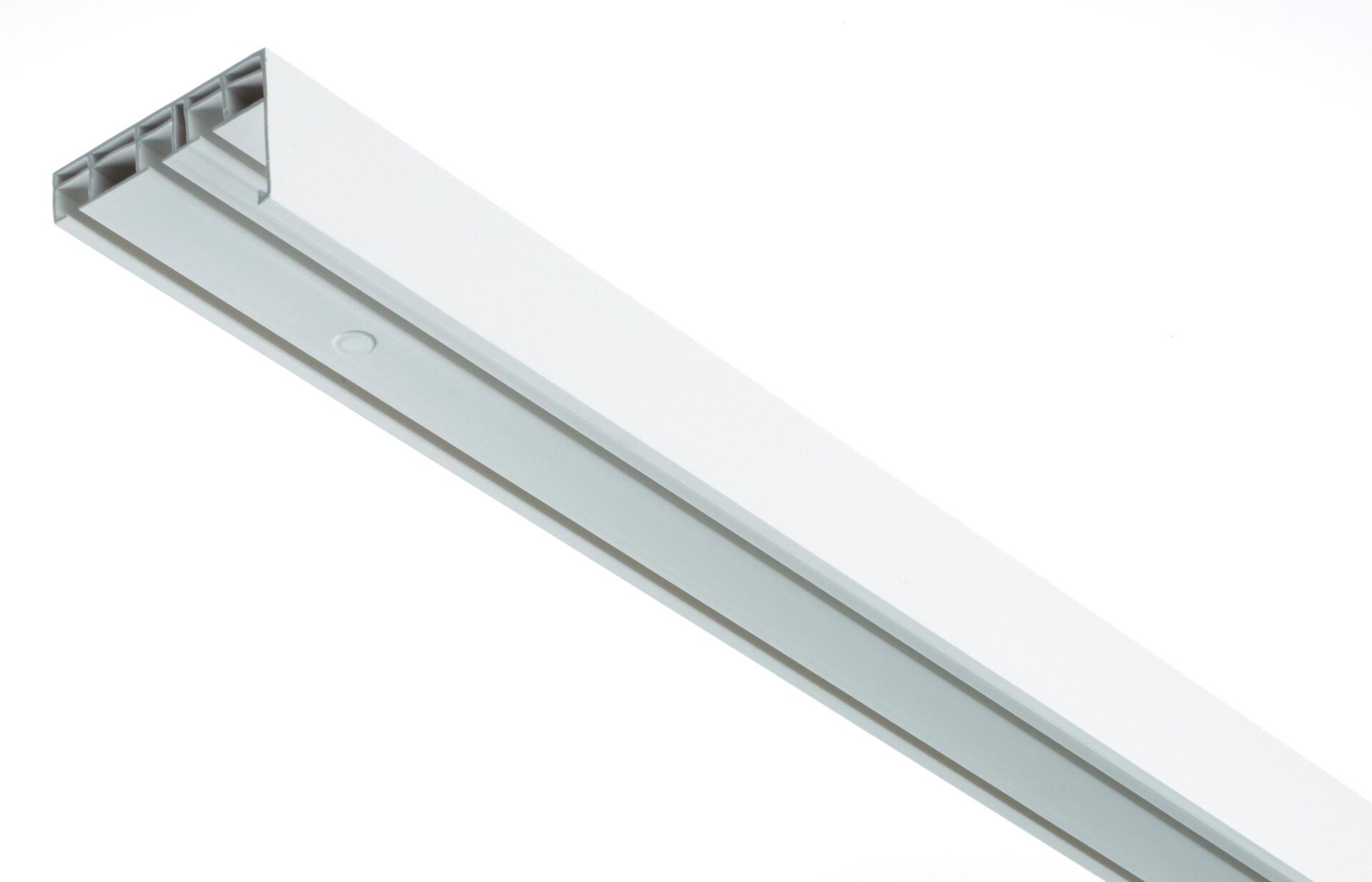 Boviva Gardinenschiene mit Blende weiß Kunststoff L: ca. 150 cm 3.0 Läufe