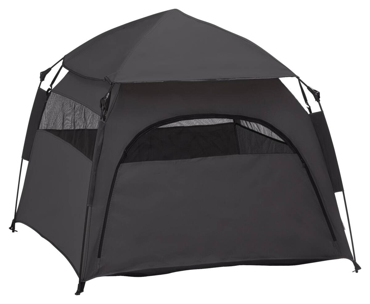 PawHut Haustier-Zubehör dunkelgrau Edelstahl B/H/L: ca. 120x120x106 cm