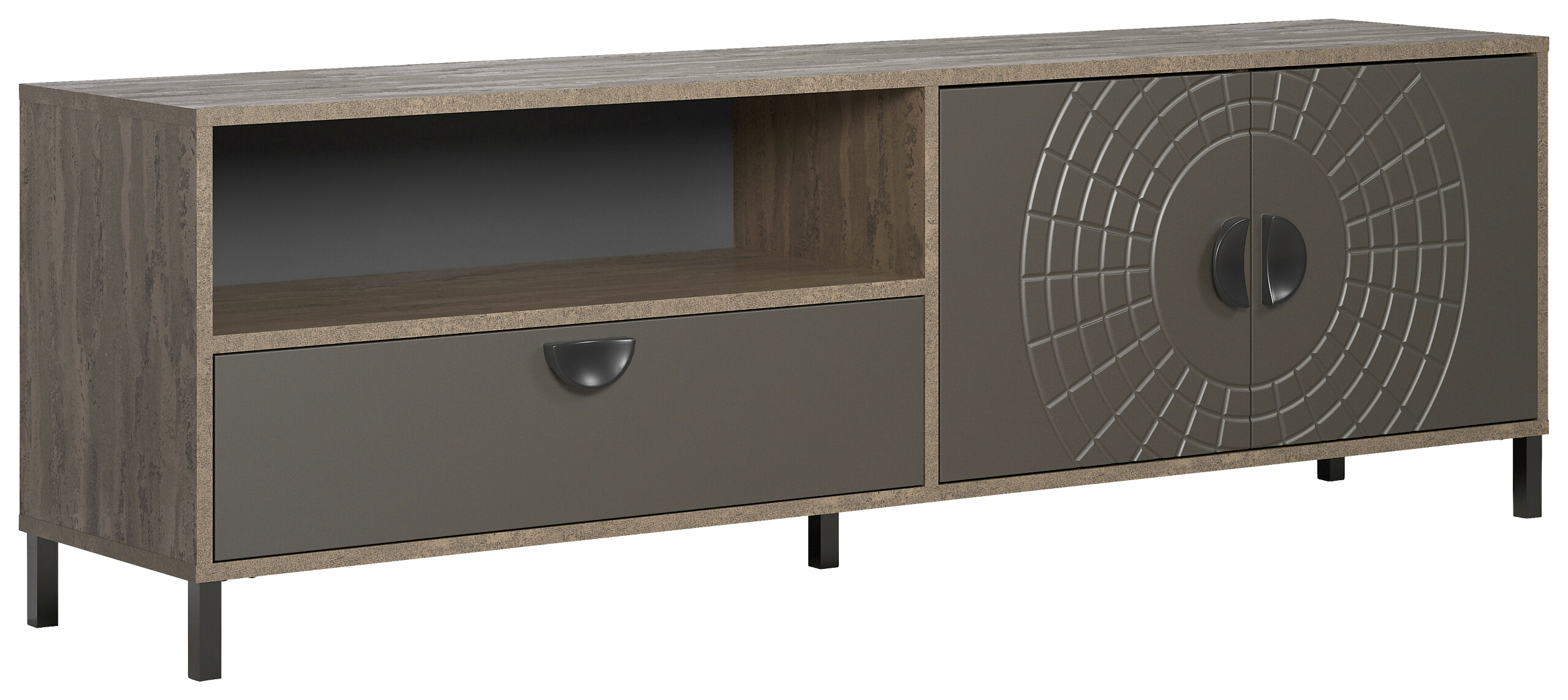 Lowboard Fusion Eiche dunkel Nachbildung bronze Optik B/H/T: ca. 183x55x40 cm Lowboard Fusion Eiche dunkel Nachbildung bronze Optik B/H/T: ca. 183x55x40 cm