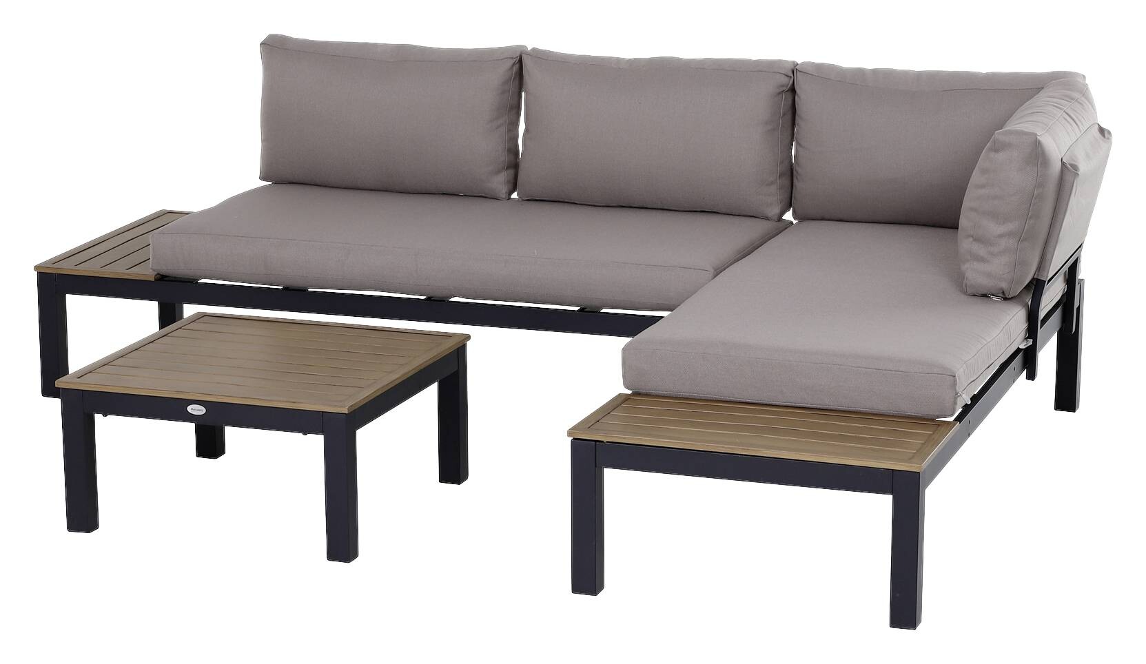 Outsunny Gartengarnitur grau Aluminium B/H/L: ca. 164x69x74 cm