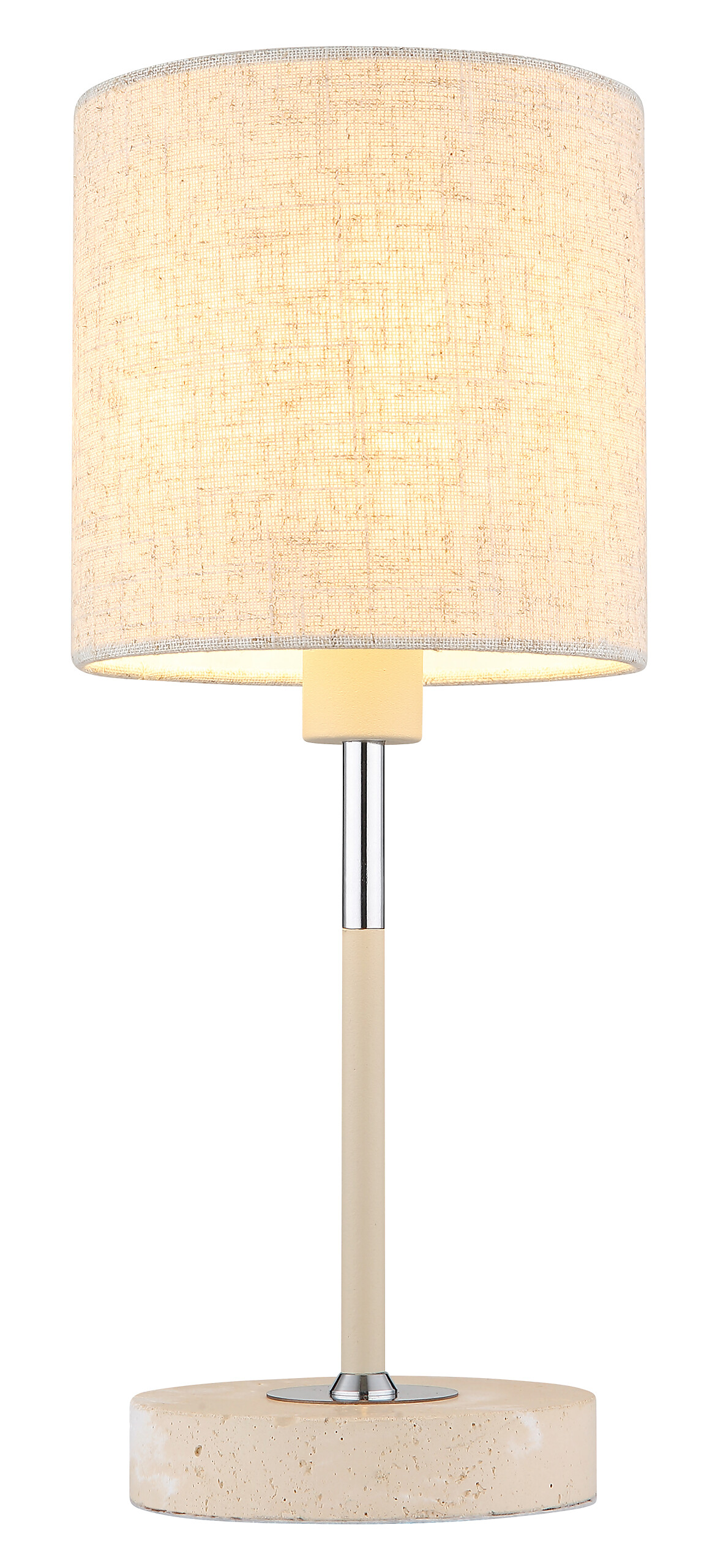 Tischleuchte sand Metall Textil H/D: ca. 35x15 cm E14 1 Brennstellen