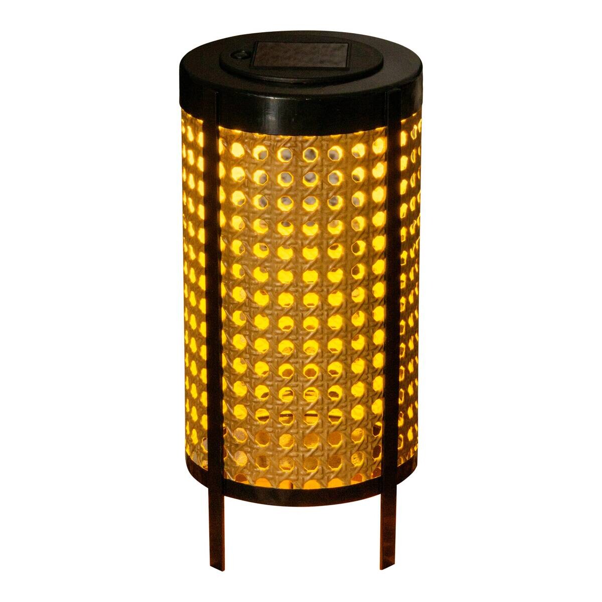 LED-Solarleuchte 5293901 beige schwarz H/D: ca. 26x12,3 cm