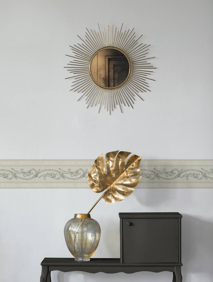 A.S.Creation Bordüre beige silber B/H/D: ca. 13x500x8 cm