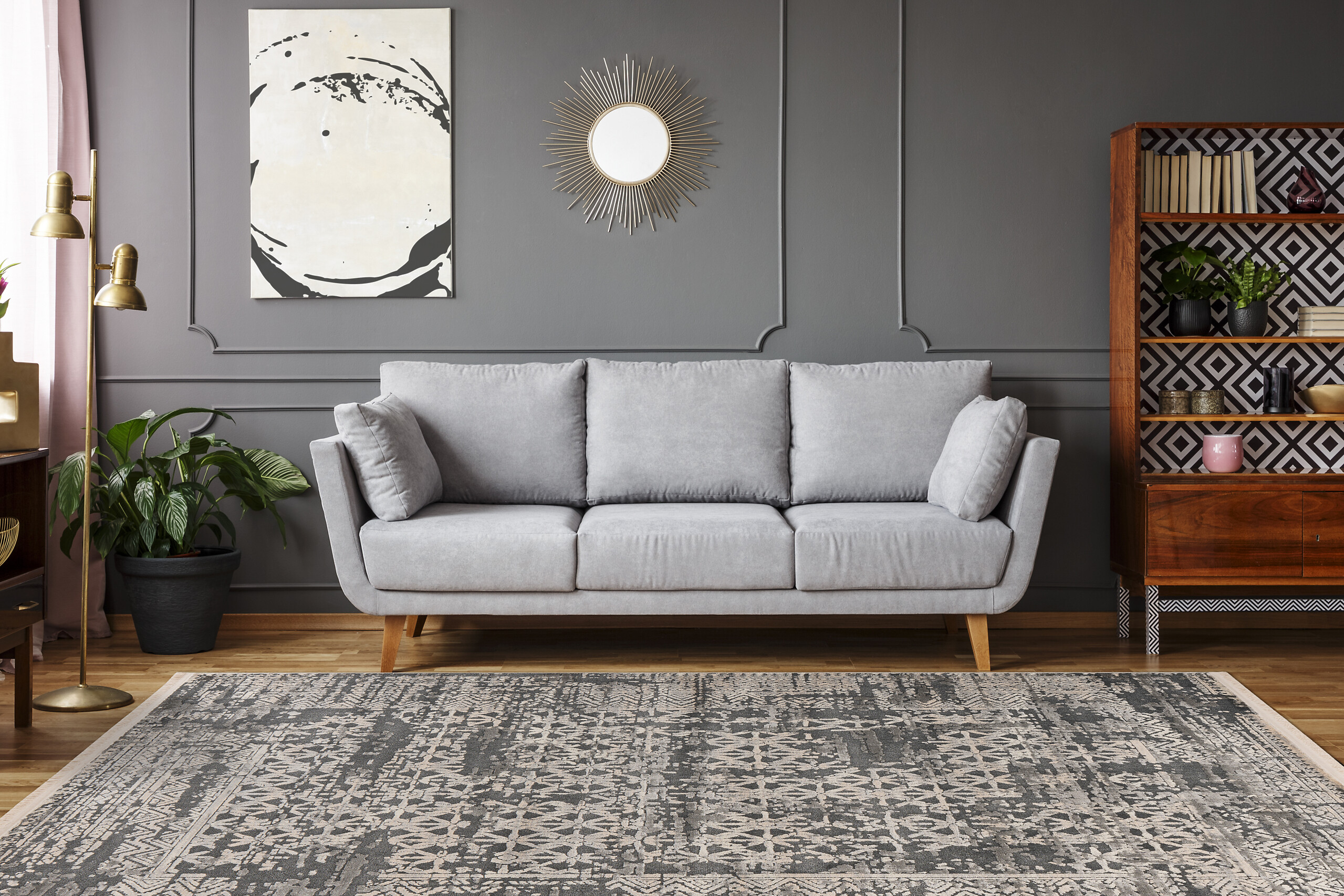 Kayoom Kurzflorteppich Adela 325 grau B/H/L: ca. 80x1,3x150 cm Kayoom Kurzflorteppich Adela 325 grau B/H/L: ca. 80x1,3x150 cm