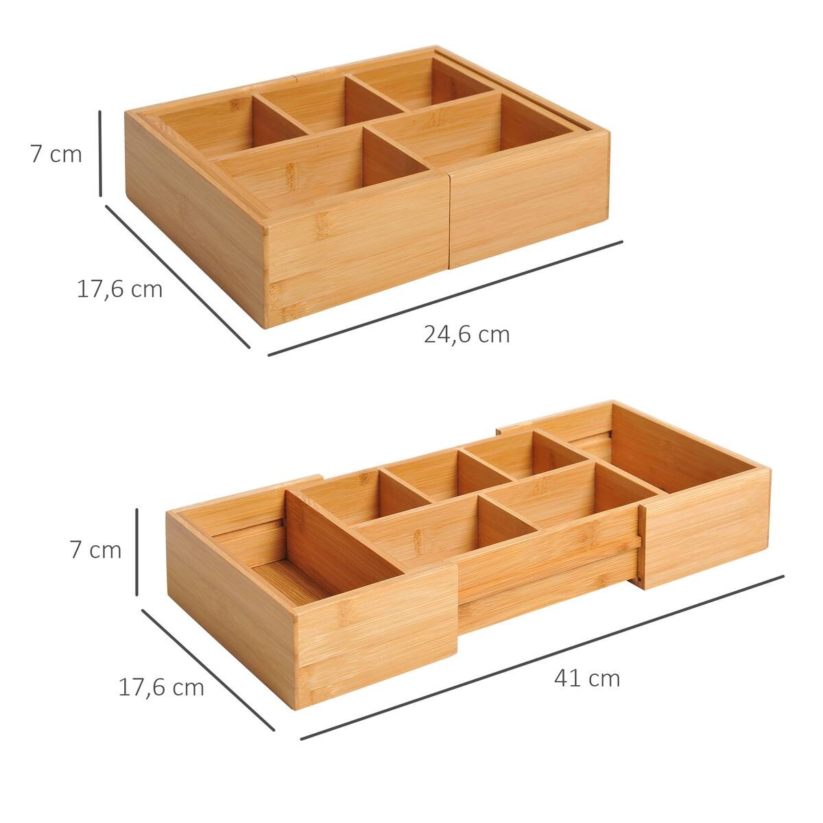 Aufbewahrungsbox 833-470 natur Bambus B/H/T: ca. 24,6x17,6x7 cm