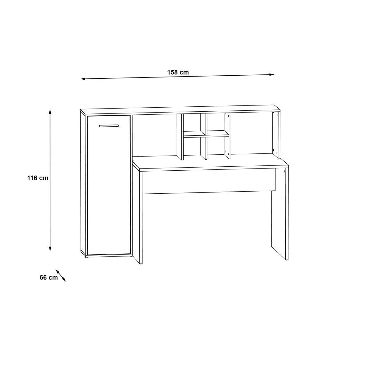 Schreibtisch weiß Eiche Artisan Nachbildung B/H/T: ca. 158x116x66 cm