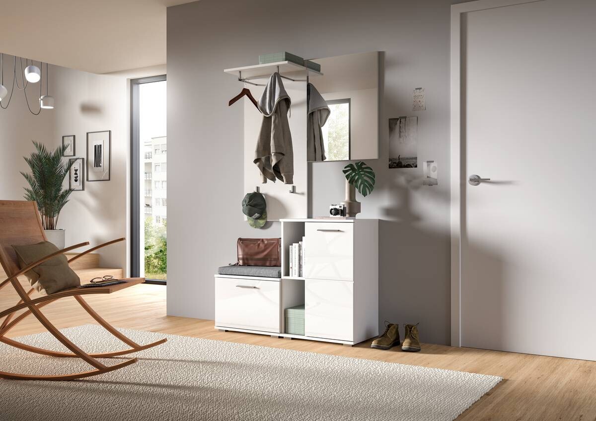 Schuhkommode PREGO weiß B/H/T: ca. 55x79x37 cm