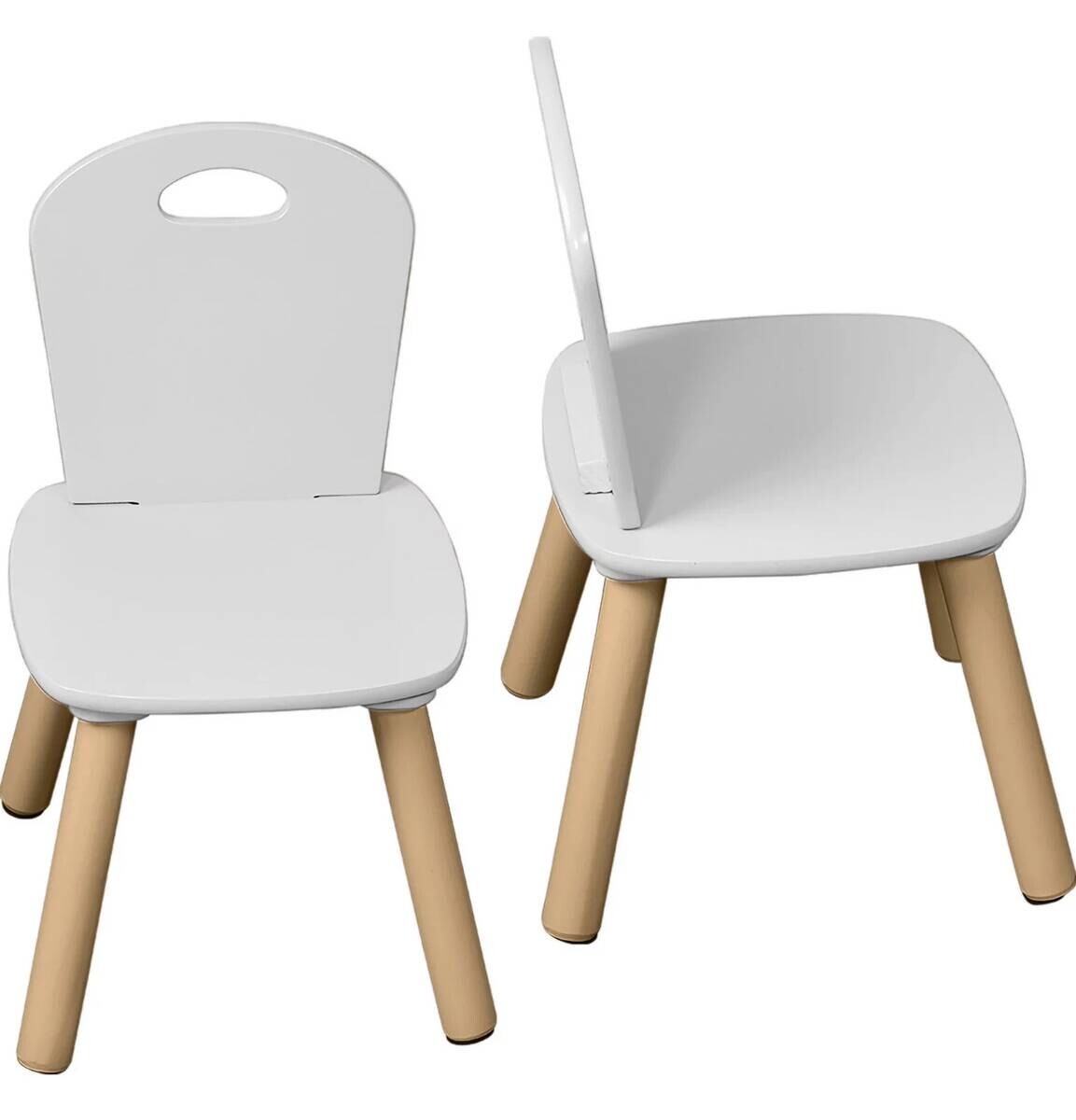 Kesper Kindertisch mit 2 Stühlen weiß Spanplatte