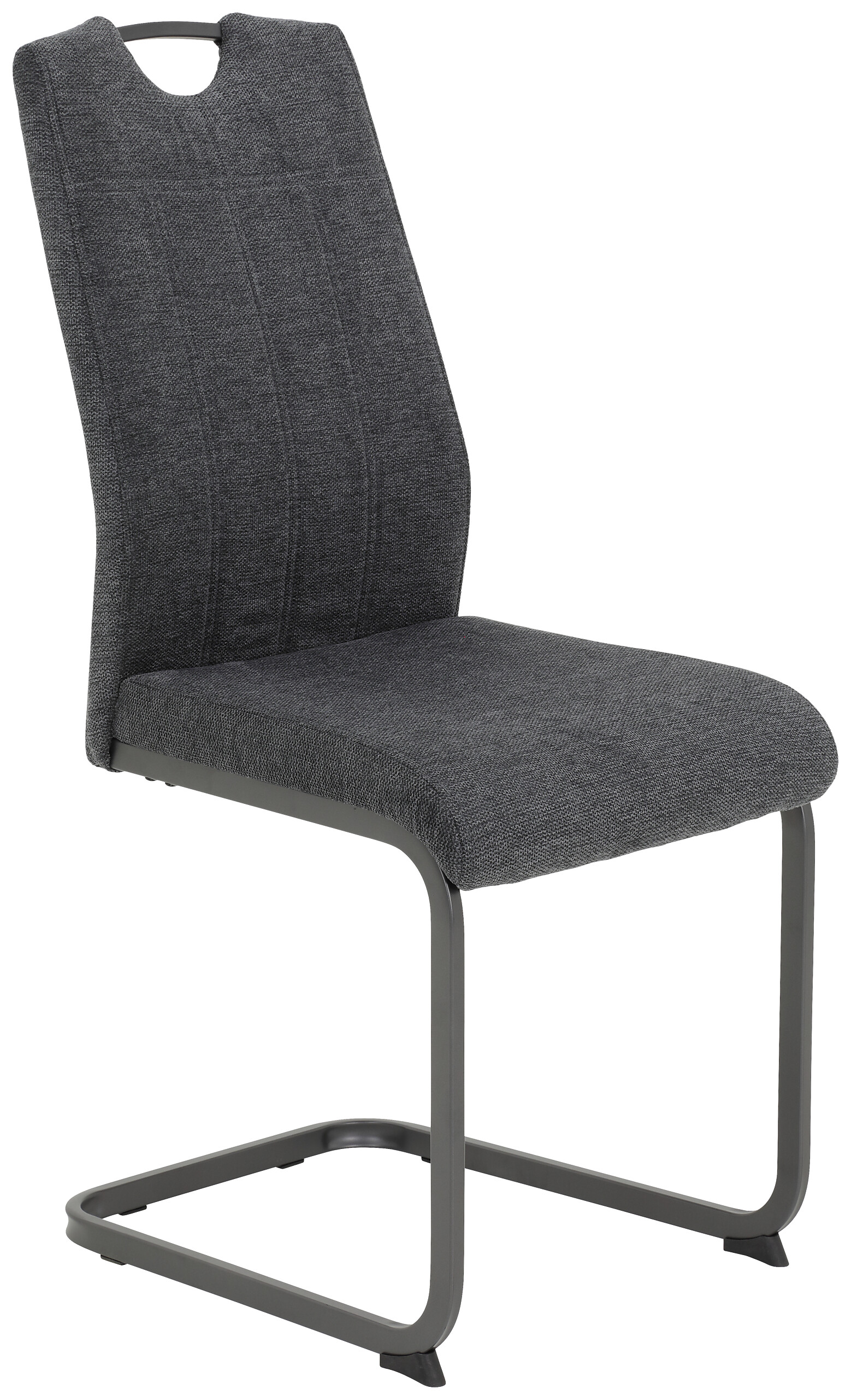 Stuhl 4er Set BRITTA anthrazit grau Microfaser Metall B/H/T: ca. 44x100x59 cm