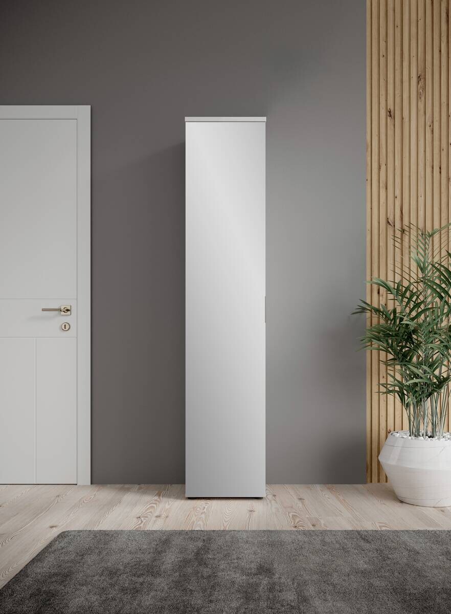 Schuhschrank Lincoln weiß glänzend B/H/T: ca. 50x190x35 cm