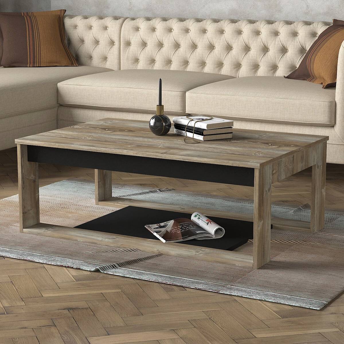 Couchtisch Costa Eiche Nachbildung B/H/T: ca. 111x40x71 cm