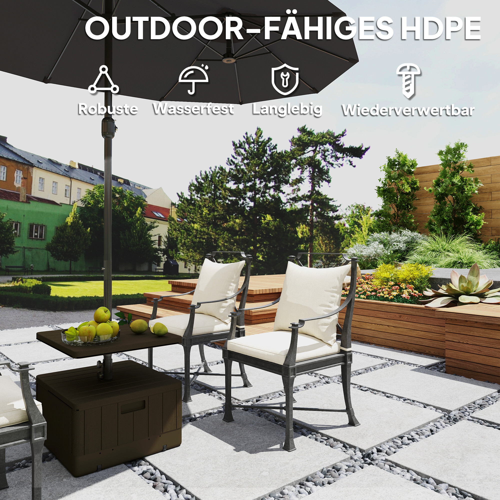 Outsunny Schirmständer schwarz Metall B/H/L: ca. 53x45x53 cm