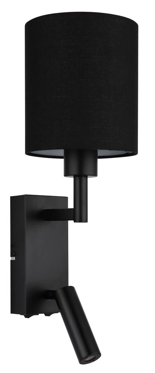 GLOBO Wandleuchte schwarz Metall B/H/L: ca. 17x45,5x15 cm E27 2 Brennstellen