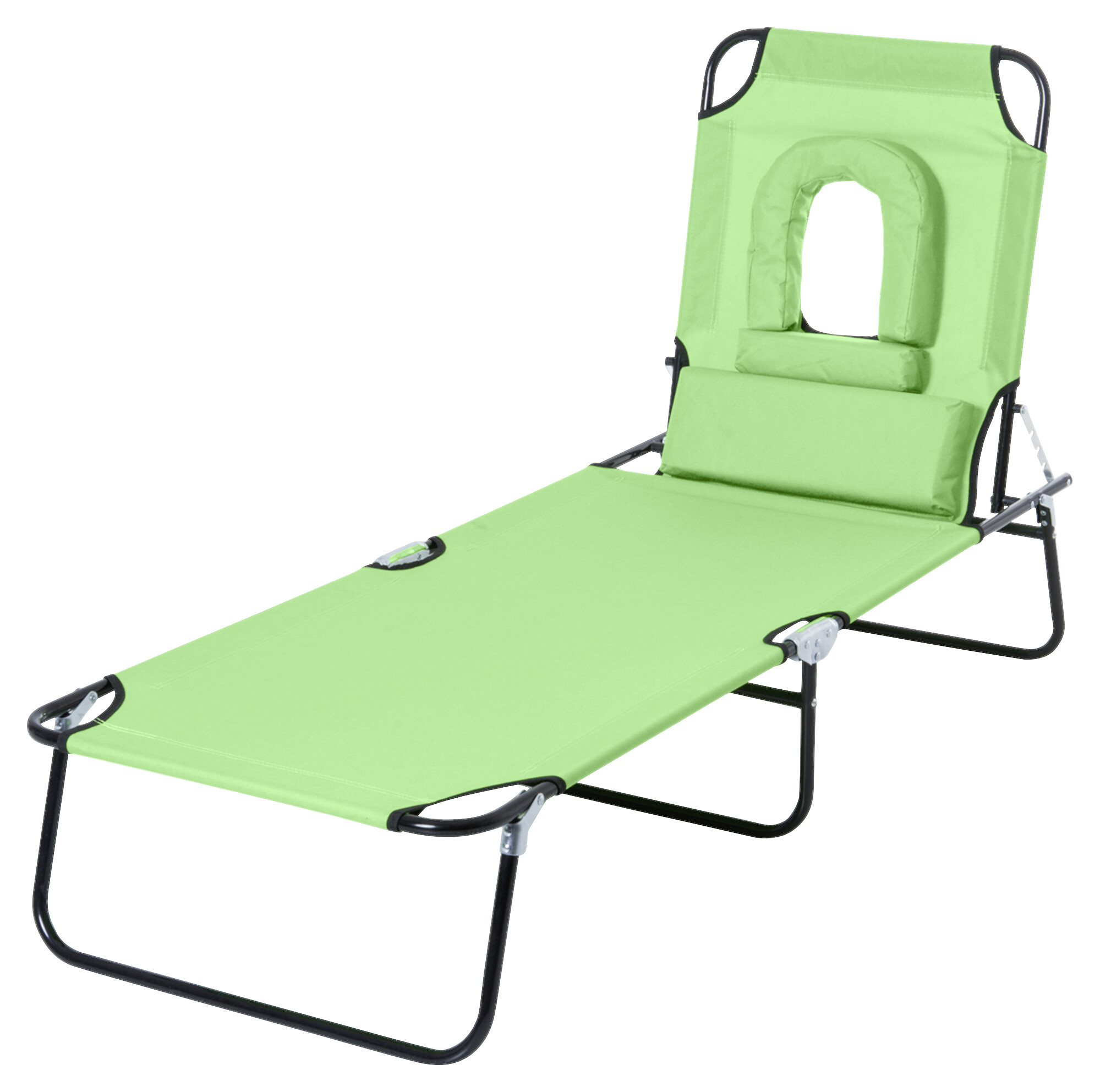 Outsunny Sonnenliege grün Polyester B/H/L: ca. 58x36x187 cm