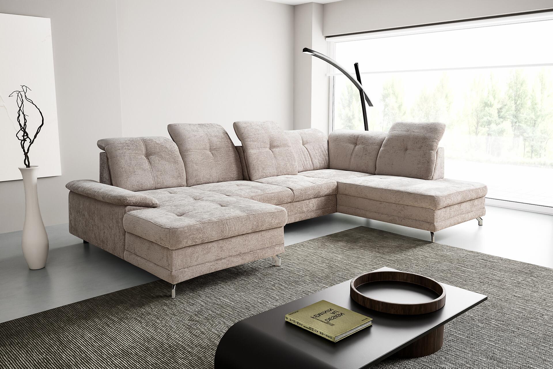 Wohnlandschaft Kendo grau Microfaser B/H/T: ca. 337x105x172 cm