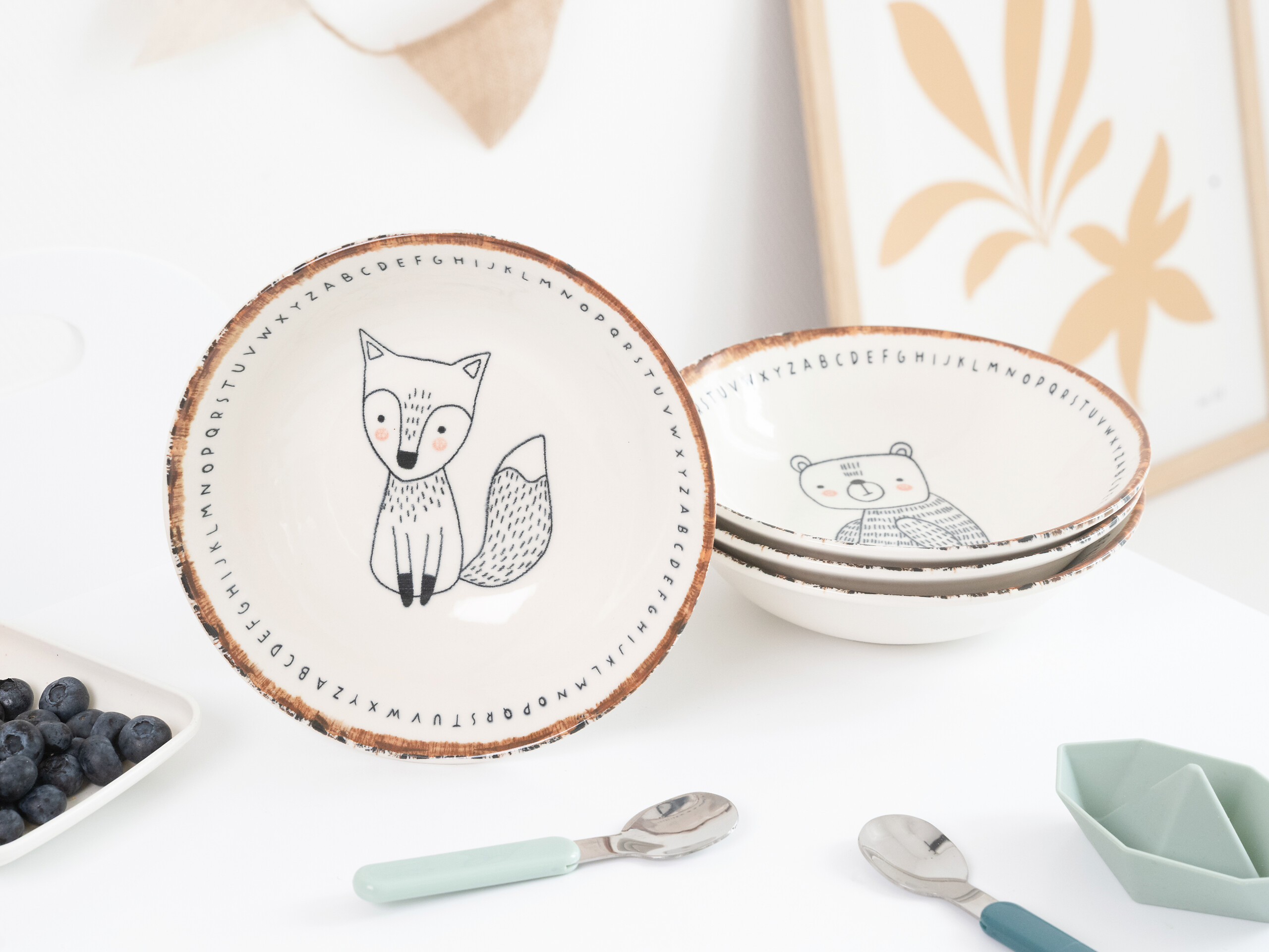 CreaTable Mehrzweckschalen Freunde des Waldes braun Steinzeug D: ca. 18,6 cm