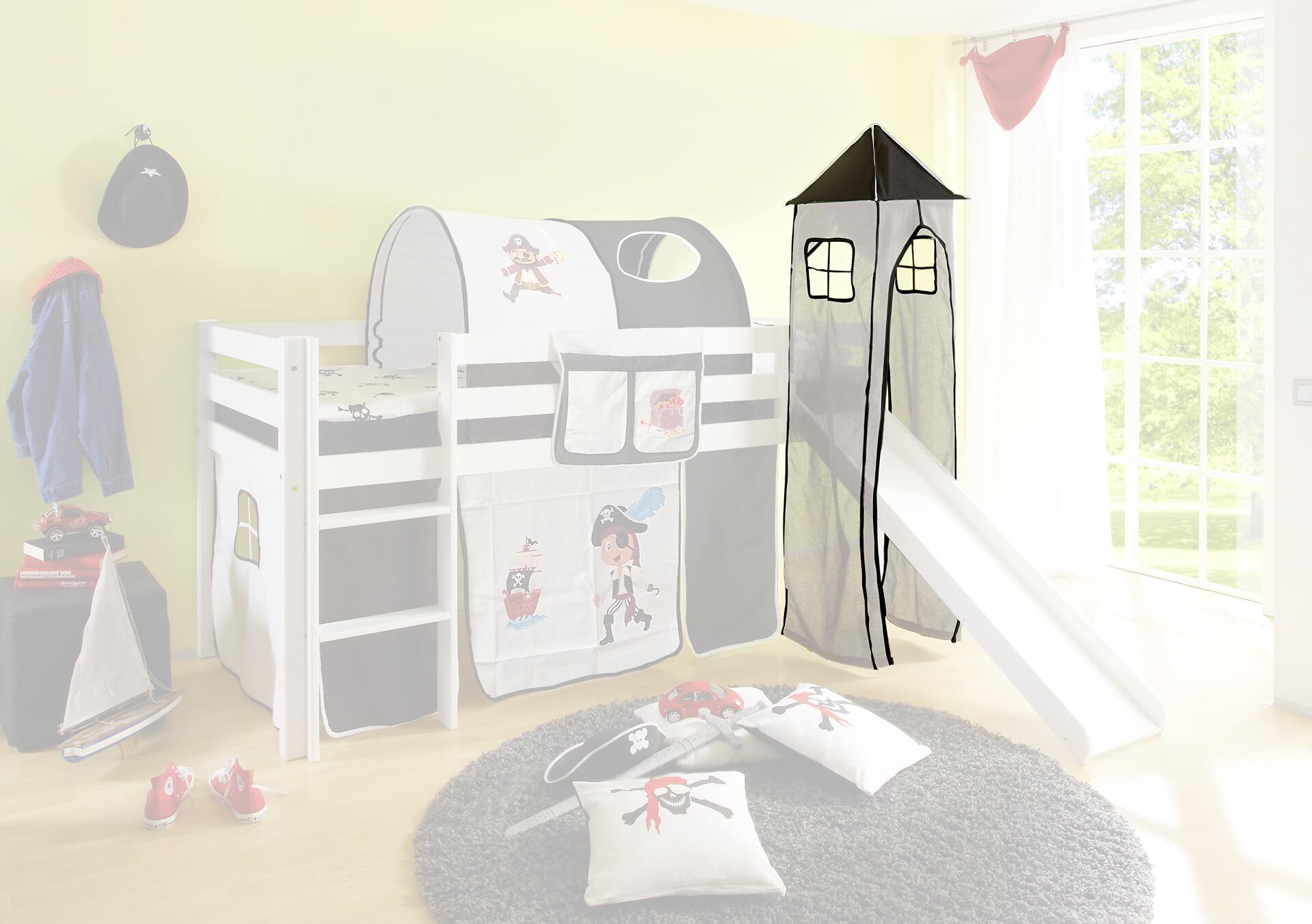 Turmgestell Seeräuber schwarz weiß