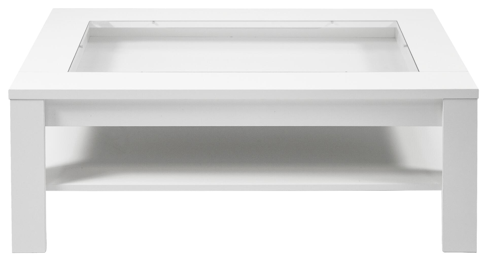 byLIVING Couchtisch RALPH weiß Holzwerkstoff Klarglas B/H/T: ca. 110x43x67 cm