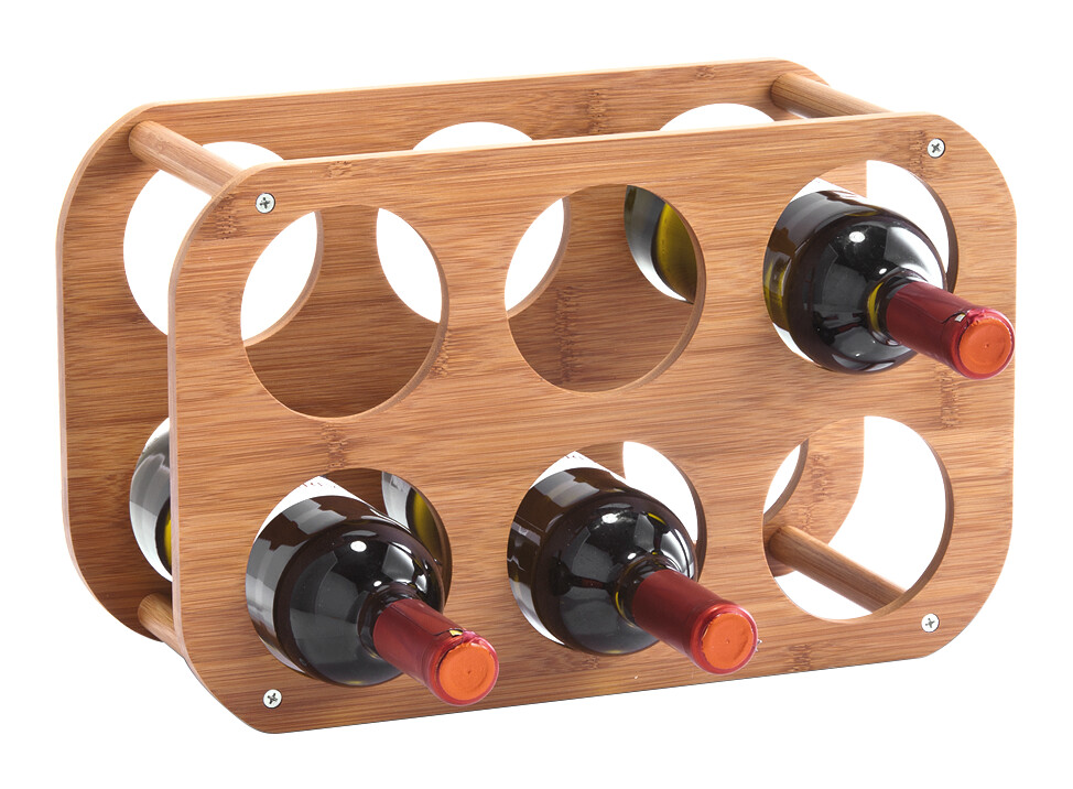 Zeller Weinregal für 6 Flaschen natur Bambus B/H/L: ca. 24x16x38 cm