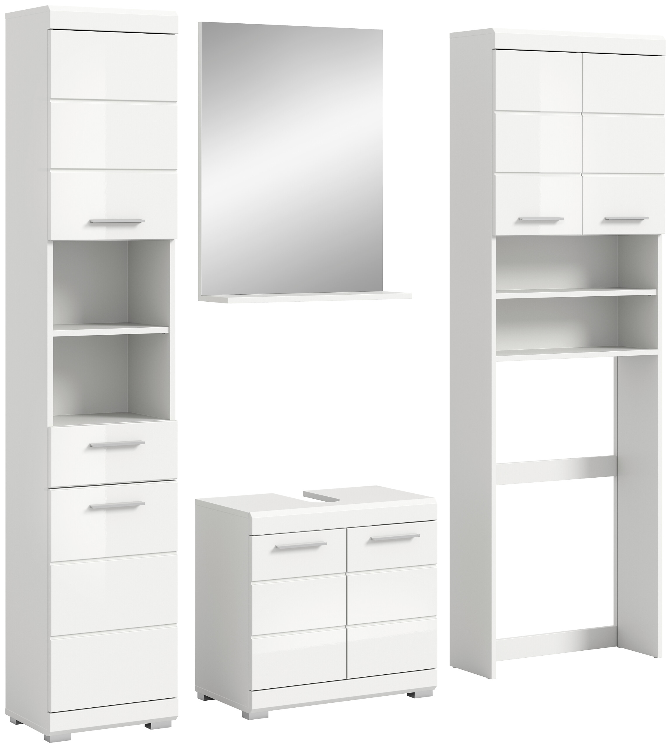 Badezimmer-Set Scout weiß weiß Hochglanz B/H/T: ca. 190x191x34 cm