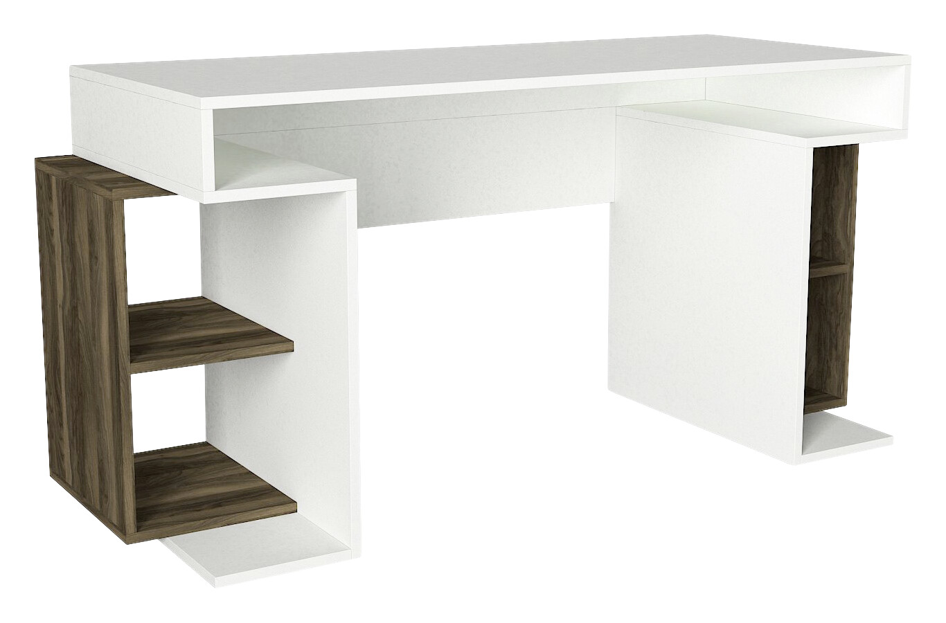 Schreibtisch Monument weiß walnuss Braun Nachbildung B/H/T: ca. 140x75x75 cm Schreibtisch Monument weiß walnuss Braun Nachbildung B/H/T: ca. 140x75x75 cm