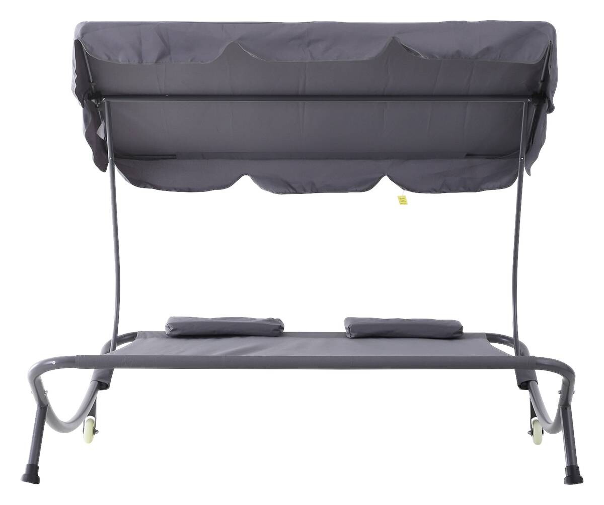 Outsunny Doppelliege grau Stahl B/H/L: ca. 170x134x200 cm