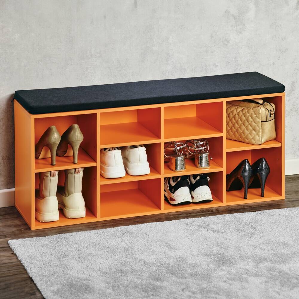 Kesper Schuhregal orange Spanplatte B/H/T: ca. 103,5x48x29,5 cm Kesper Schuhregal orange Spanplatte B/H/T: ca. 103,5x48x29,5 cm
