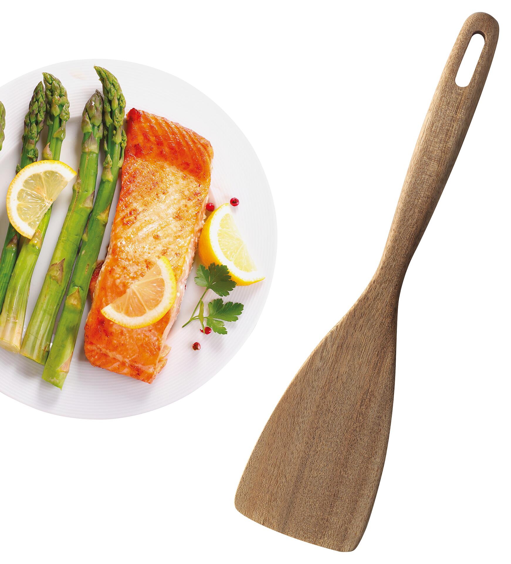 Pfannenwender braun Holz B/H/L: ca. 7,5x35,5x2,5 cm