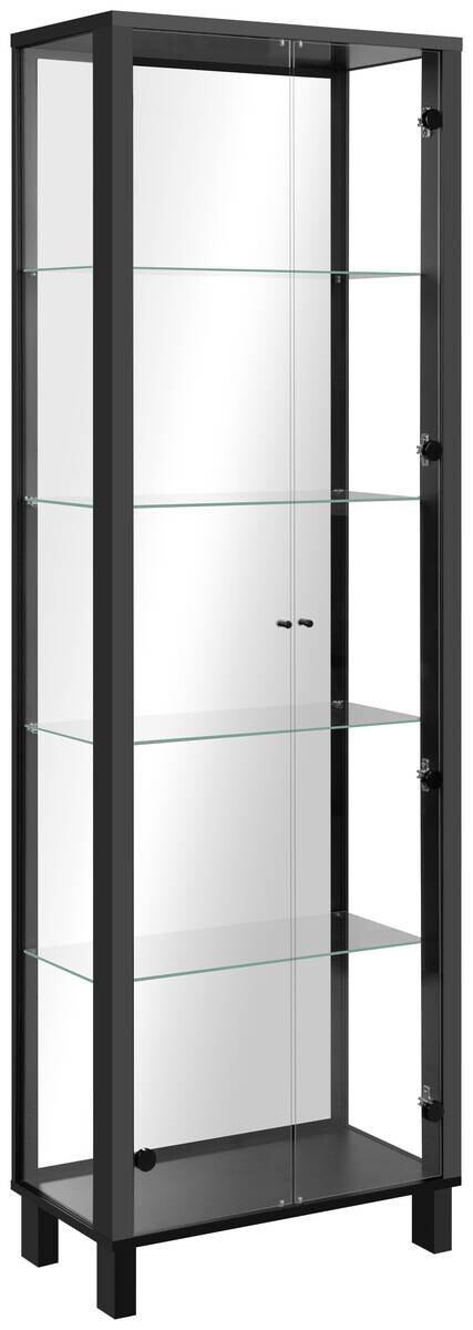 Vitrine Albi schwarz B/H/T: ca. 62x189x33 cm