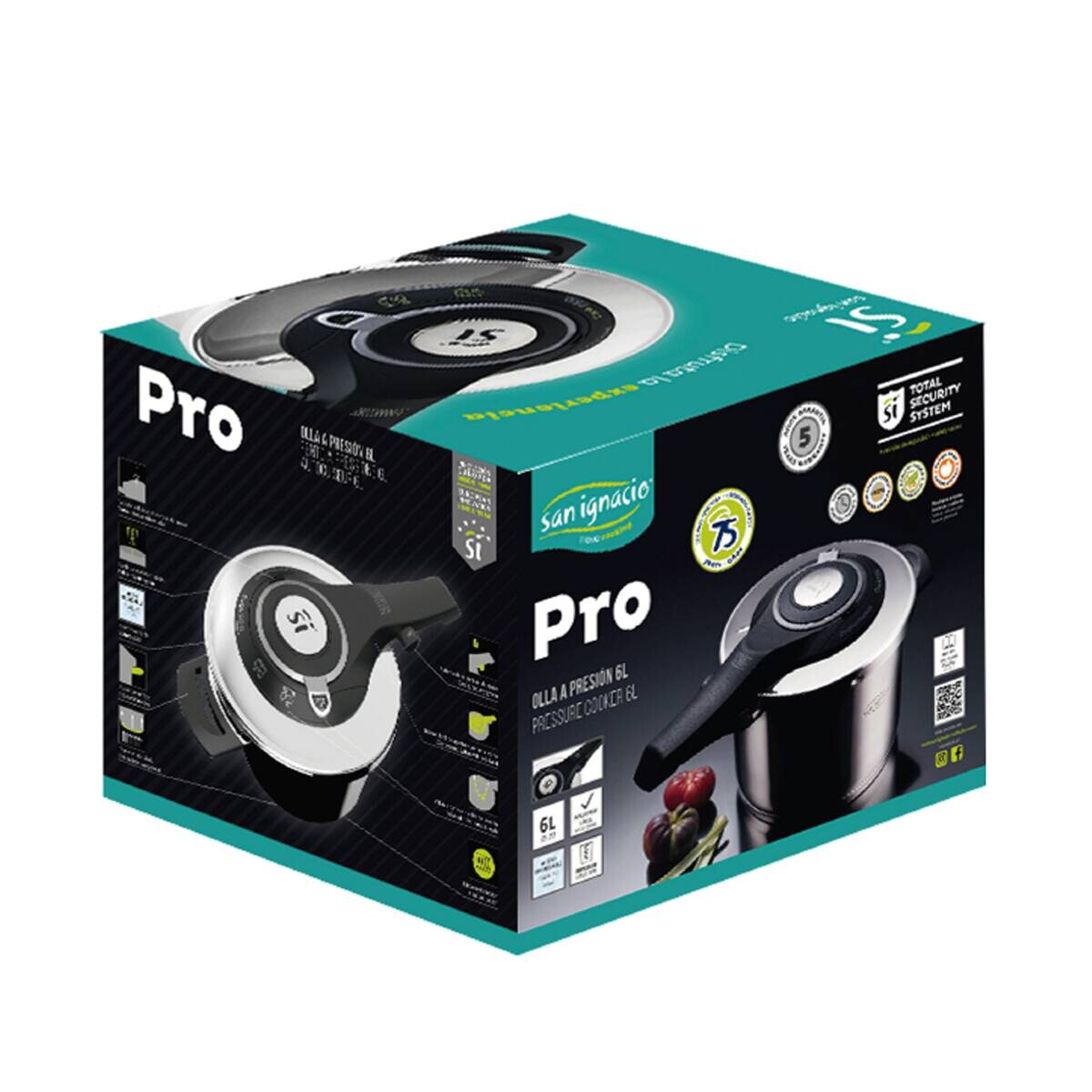 SAN IGNACIO Schnellkochtopf PRO silber Edelstahl D: ca. 22 cm