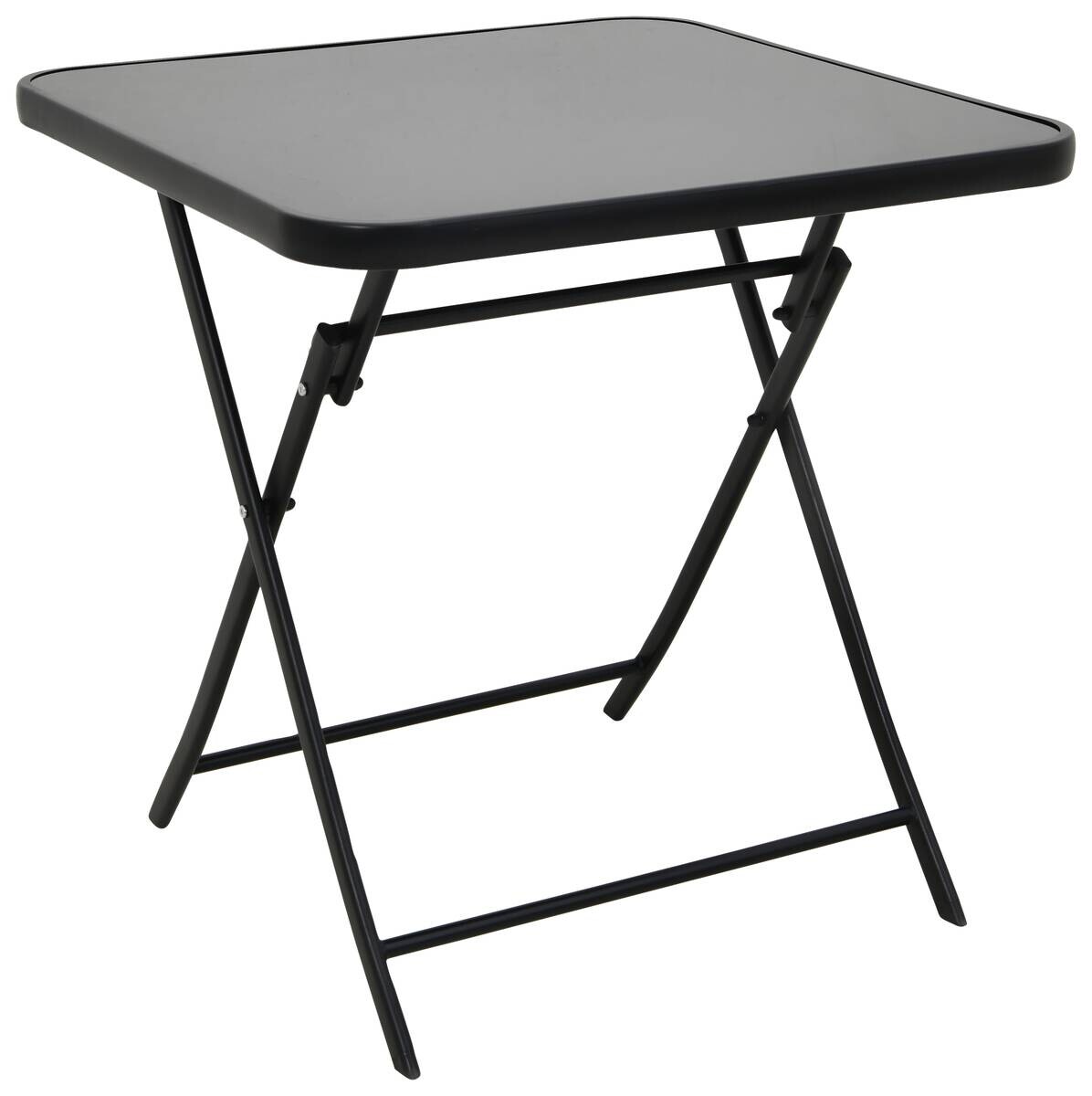 POCOline Gartentisch schwarz Stahlrohr B/H/L: ca. 70x70x70 cm