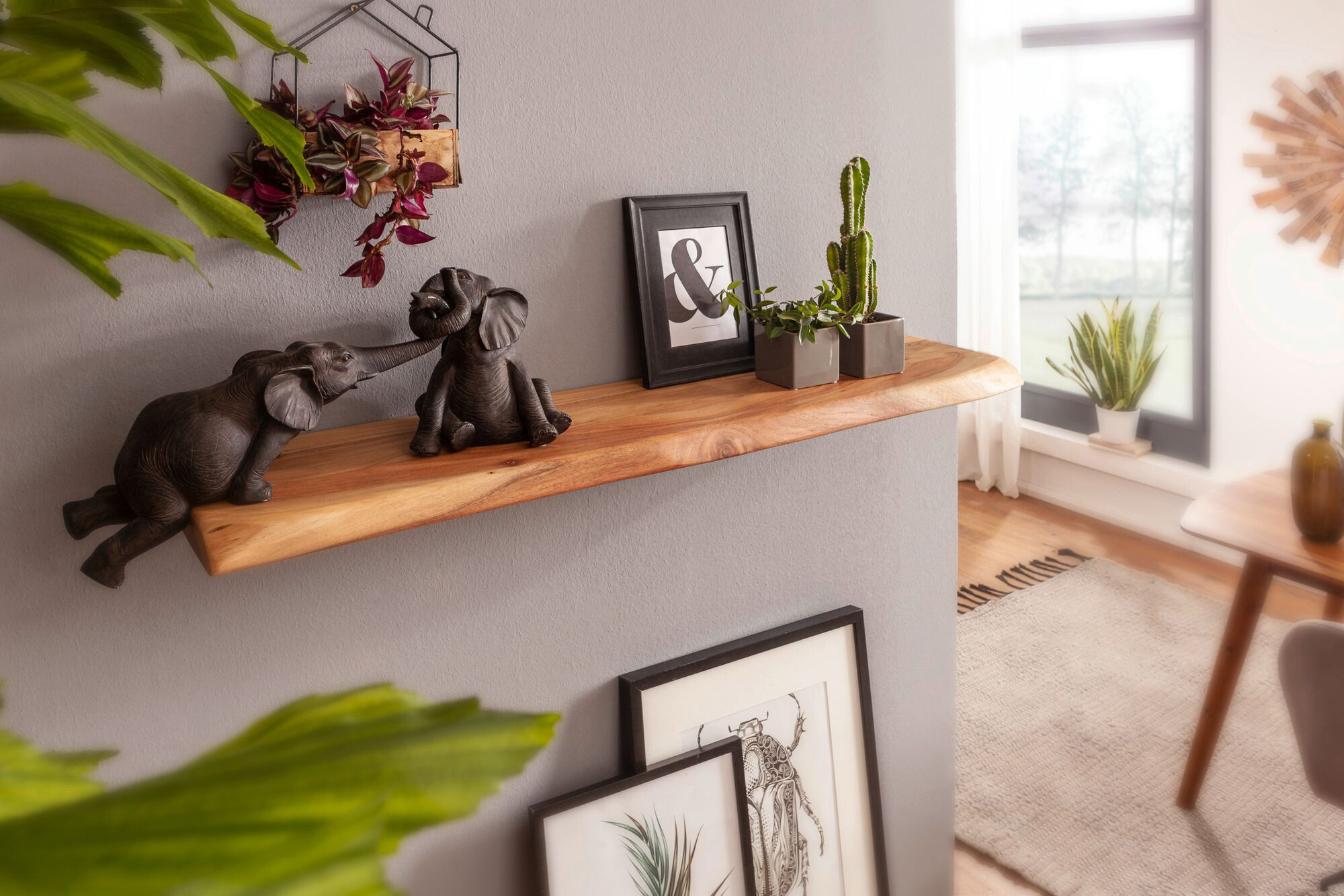 Wandregal natur B/H/T: ca. 80x4x25 cm