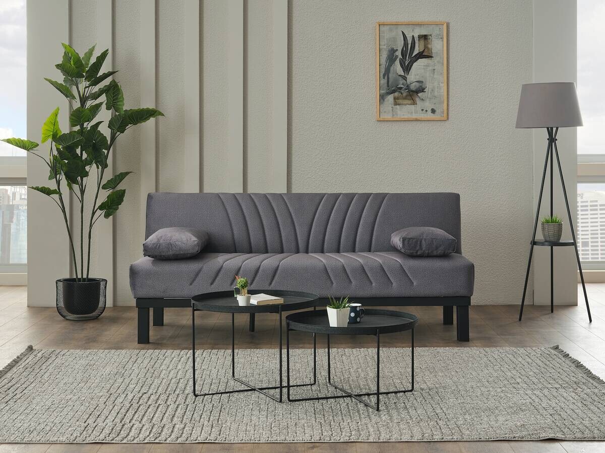 Schlafsofa grau Polyester B/H/T: ca. 190x86x84 cm Schlafsofa grau Polyester B/H/T: ca. 190x86x84 cm