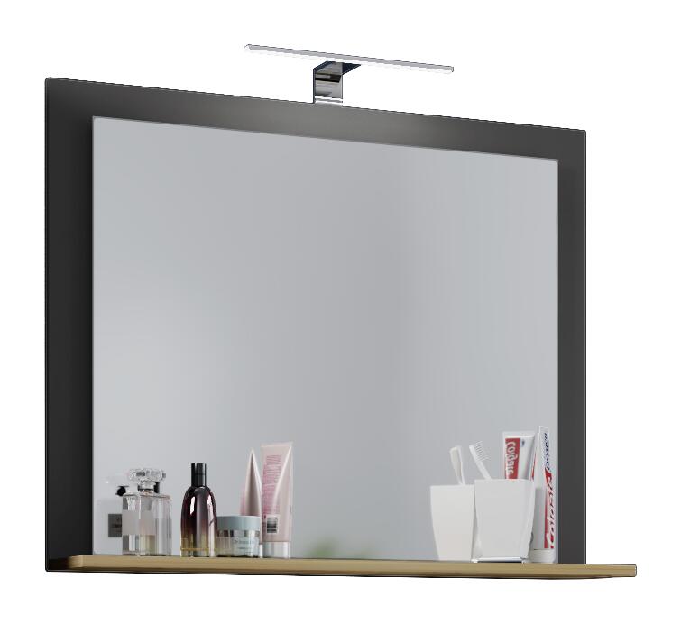 VCM Möbel Wandspiegel Lendas anthrazit Eiche Honig Nachbildung Holzwerkstoff B/H/T: ca. 60x65x17 cm