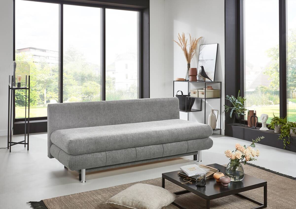 Schlafsofa Benfeld grau Microfaser B/H/T: ca. 190x93x92 cm