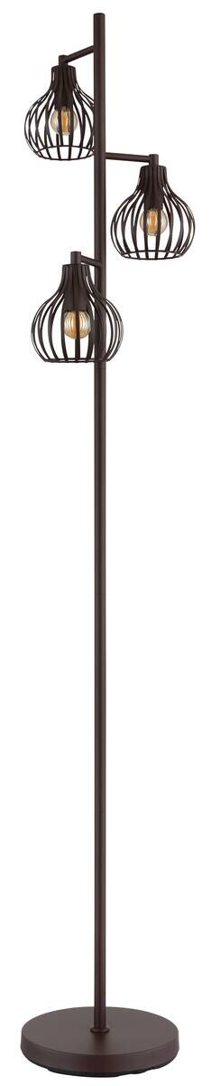 GLOBO Stehleuchte rostfarbig Metall H/D: ca. 161x31 cm E14 3 Brennstellen