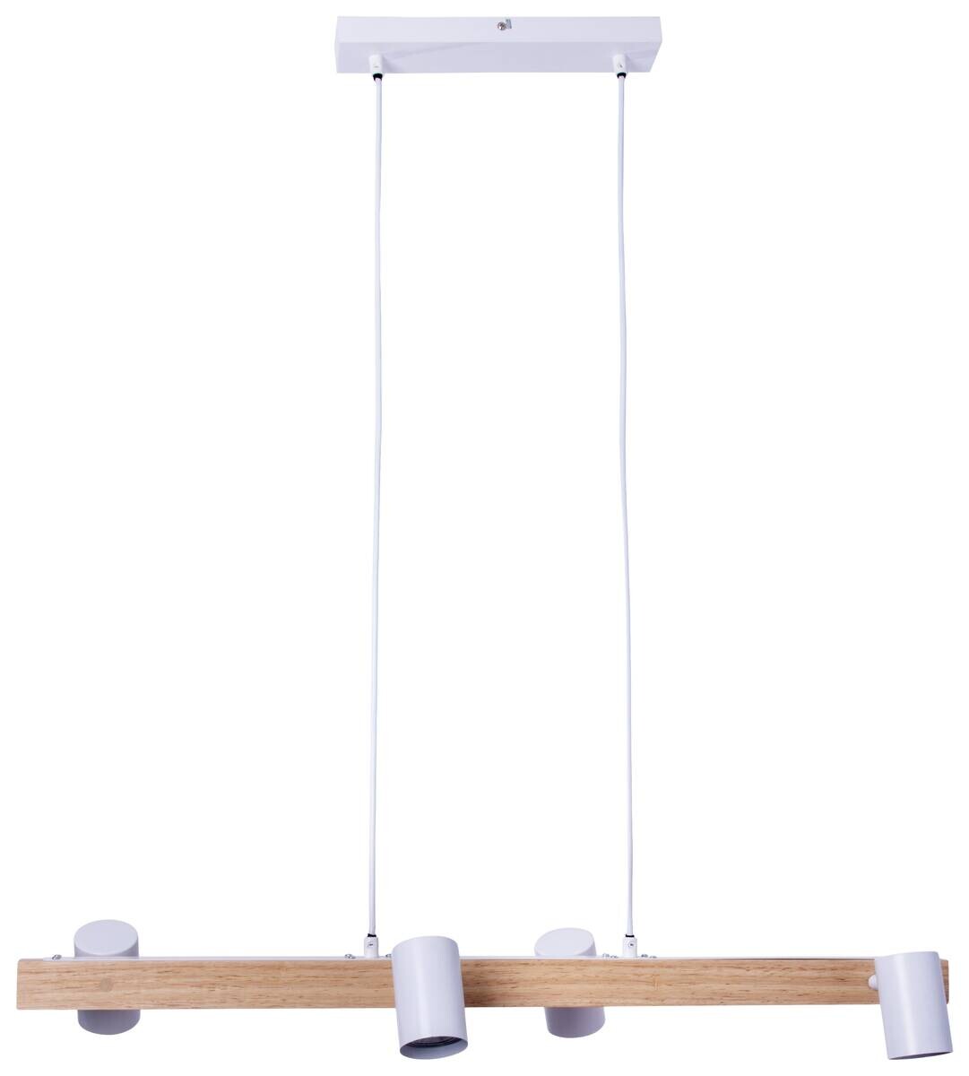 Näve Leuchten Pendelleuchte 7094523 weiß Metall Holz B/H/T: ca. 24x120x80 cm GU10 4 Brennstellen